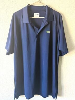 Lacoste Sport Ultra Dry Men’s Big & Tall 4XL Navy Polo Breathable Logo